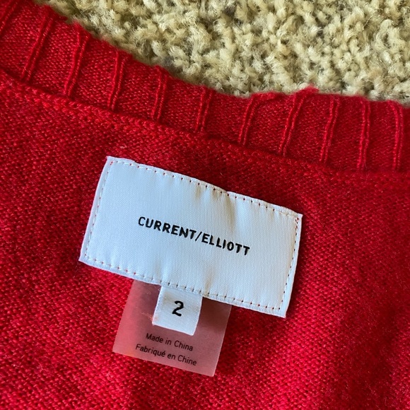 Current/Elliott Destroyed Cashmere Blend V neck Sweater - Picture 6 of 9